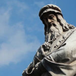 Die Leonardo da Vinci Statue in Mailand