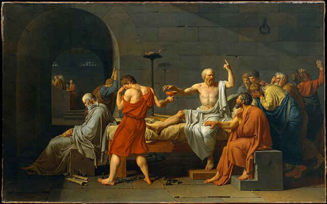Der Tod des Sokrates - Gemälde von Jacques-Louis David
